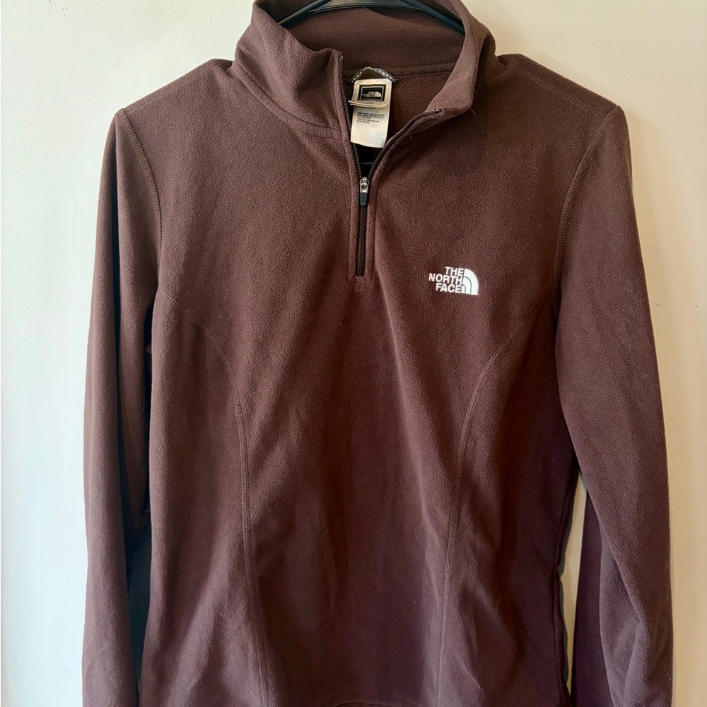 The North Face Brown Fleece Quarter Zip Pullover Women’s Medium Cozy Outdoor